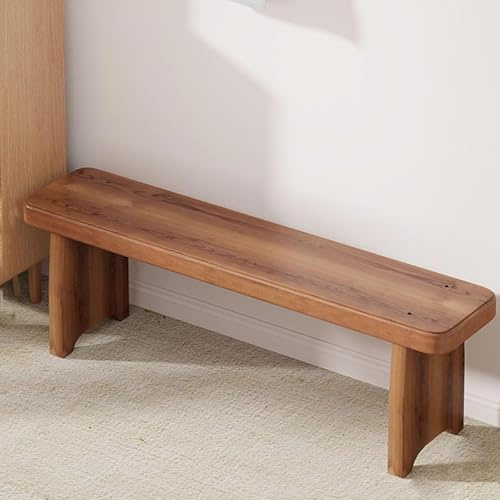 Banco rústico de madera maciza para entrada, diseño de sillón corto, perfecto para zapatos, sala de estar, dormitorio, terraza, pasillo, muebles elegantes y funcionales