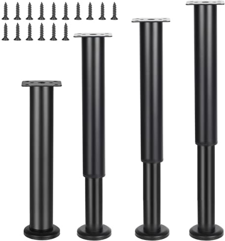 4 Piezas Patas para Muebles, 25-42 cm Patas Regulables , patas de muebles de metal , adecuadas para pies de muebles de bricolaje para gabinetes, sofás, mesas, sillas, soportes de TV y mesitas de noche