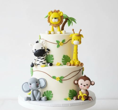 5 Pezzi Decorazione per Torta con Animali, Animali Della Foresta Animali Cake Accessori, Decorazione per Torte di Compleanno, Ragazzi, Ragazze, Accessori per Feste di Compleanno