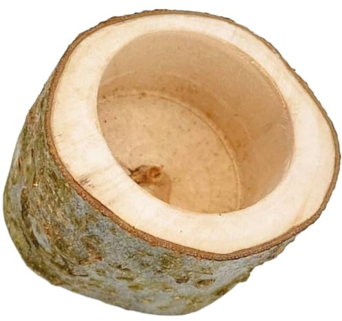Toyvian Comedero para Hámster y Conejo de Madera Natural Superficie Lisa y Fácil de Limpiar, Cuenco Decorativo Adecuado para Comida a Mascotas Pequeñas