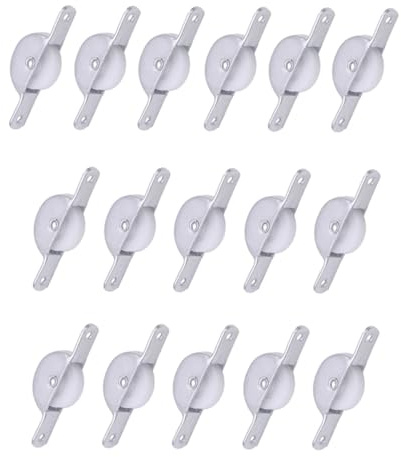Veemoon 16 Poulies de Rail pour Porte de Placard Petit Modèle, Roues Plates sans Roulement en Nylon Solide, Roulettes Silencieuses pour Fenêtres et Armoires, Kit 16 Pièces pour Rails
