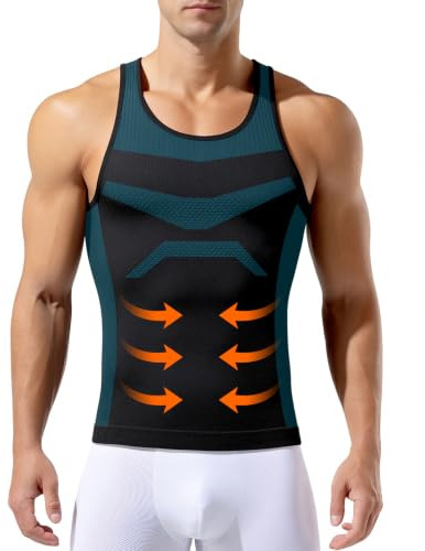 Casey Kevin Chaleco de Compresión Hombre Camiseta Faja Reductora Chaleco | Camiseta Faja Cintura, Elasticidad, Faja Reductora, Para Deportivas