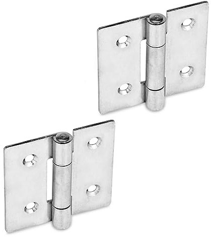 Ganter Normelemente | Edelstahl-Blechscharniere - GN 136-NI-50-50-C | Edelstahl | Stift Edelstahl | 2 Stück, Länge: 50mm x 50mm