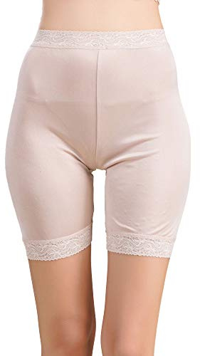 Paradise silke kvinnor silke stickade långa ben underbyxor legging shorts trosa med spetsutsmyckning