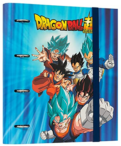 Grupo Erik Raccoglitore ad Anelli A4 Dragon Ball Manga - Raccoglitore a 4 Anelli con Elastico e Copertina Rigida in Cartone per la Scuola | Cancelleria Anime Gadget