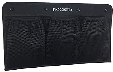 FixPockets - Rete portaoggetti a forma di tasche da fissare senza forare, per veicoli commerciali, camper, barche, 3 tasche, 45 x 25