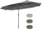 RELAX4LIFE Doppelsonnenschirm 470 x 280 cm, Sonnenschirm Groß mit 12-Rippen & Handkurbel, UV Schutz, Gartenschirm Terrassenschirm für Garten, Terrasse, Markt, Festplatz (Grau)