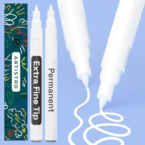 ARTISTRO 2 White Permanent Marker Extra-Fine Tip 0.7mm