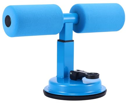 YUNYODA Sit Up Bar Bauchtrainer, Sit Up Assistant Sport Ab Bauchmuskeltrainer Selbstsaugende Sitzstange Höhen Verstellbarer, Sit-Up Stange Hilfen Assistent mit Saugnäpfen für Hause Büro (Blau)