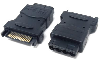 1pcs Molex LP4 Power Plug Adapter Cable, 4 Pin Female IDE Molex to Sata 15 Pin Male Adapter Converter for Power HDD, SSD, DVD RW, Hard Drive