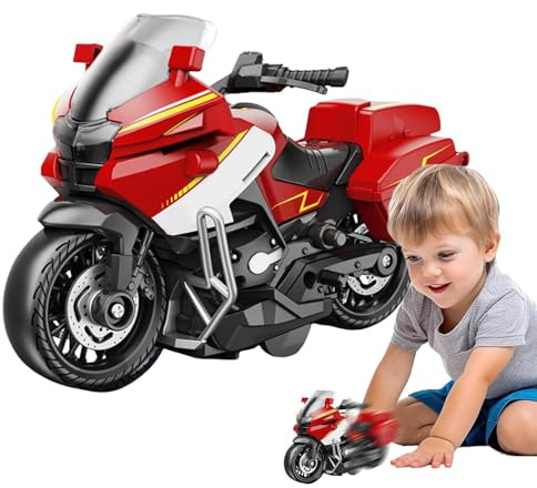 Povanjer Motocicletas para niños,Motocicletas de Juguete | Modelo de Moto Iluminado,Modelos de Motos interactivos con Luces y Sonidos Decoración de la habitación del hogar para niños coleccionables