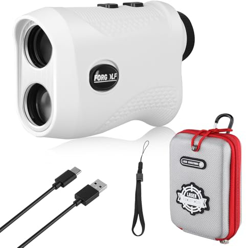 Rechargeable Golf Rangefinder, 1200 Yards Laser Range Finder, 7X Magnification, Flag Lock with Vibration Etc 6 Measurement Modes, ±1 Yard Accuracy, Professional Rangefinder for Golfing/Hunting