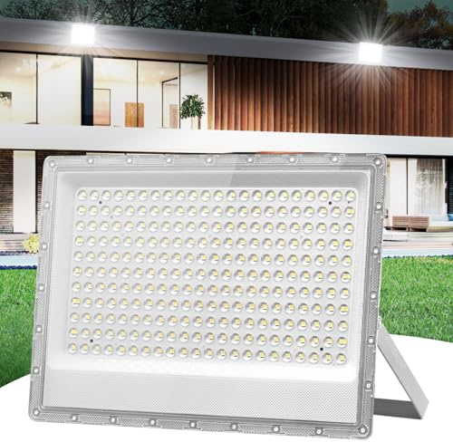 papasbox 200W LED Floodlight, 20000LM Outdoor Flood Lights, 6500K Cold White, LED Security Lights, IP66 Waterproof Outside Lights for Garden, Backyard, Porch, Courtyard, Garage, Warehouse