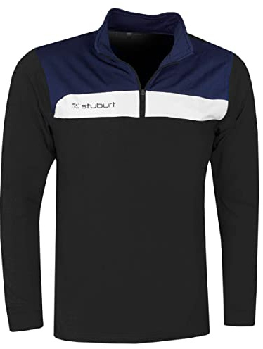 Stuburt Golf SBTOP1122 Mens Evolve Extreme Half Zip Mid Layer Thermal & Breathable Sports Golf Top Jacket Coat, Black, Large