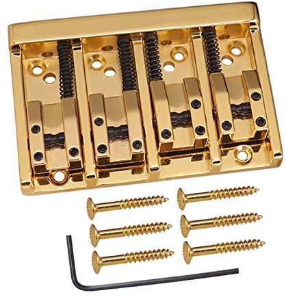 JINGERL Eine Reihe von Gold 4 Saiten Bass Bridge Guitar Saiten Bridge Guitar Zubehör Teile Musikinstrument (Color : Gold)