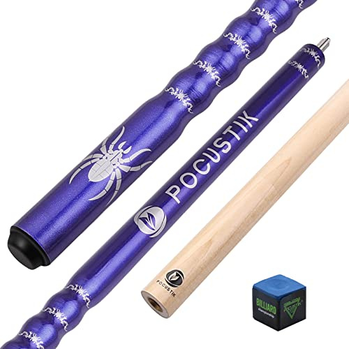 POCUSTIK Pool Cue, 58 2-Piece Pool Stick for Adults，Ergonomic Canadian Maple Billiard Table Cues with 13mm Tip, House Bar Billiard Sticks for Men Women - Purple,19 Oz