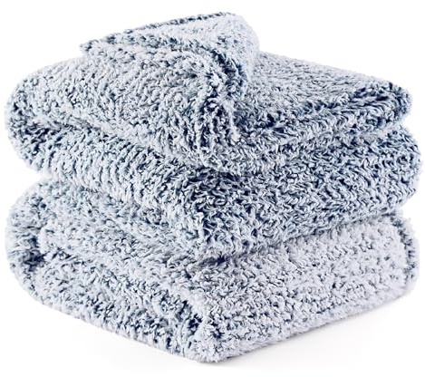 Bedsure Fleece Sherpa Throw Blanket - Super Soft, Cozy & Warm Fluffy Blanket for Sofa and Bed, Double, Navy, 150x200cm