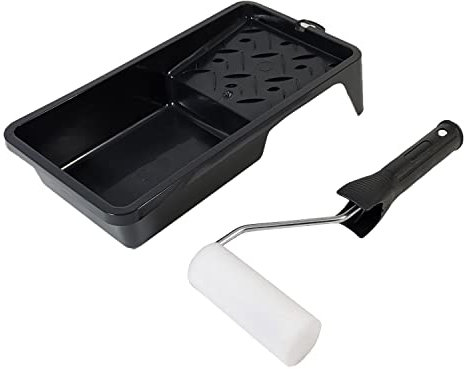 Profi Lackierset Farbroller 10cm Schaumwalze Lackroller + Farbschale Lackwanne Farbwanne