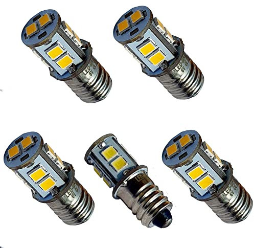 E10 LED 6V 10SMD Lampe Birne Schraubsockel Weihnachtsstern Leuchtstern Faltstern Adventstern (warmweiß, 5 Stück)