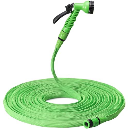 Navaris Flexibler Gartenschlauch 15-30m - Flexibel mit 7 Funktionen Brause und Schnelladaptern - Wasserschlauch flexibel dehnbar - Wasser Garten Schlauch - Flexschlauch