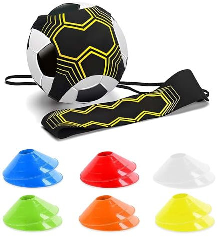 Casenly Ceinture d'entraînement de Football Élastique Ajustable, Plots de Marquage pour Football Cône, Entrainement Kit avec 12 Plots Sport pour Délimitation