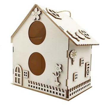 Vogelfutterhaus Zum Aufhängen Holz Vogelhaus Selber Bauen Vogelhäuschen Holz Bausatz Nistkasten Draußen Wetterfest Für Bemalen (5)