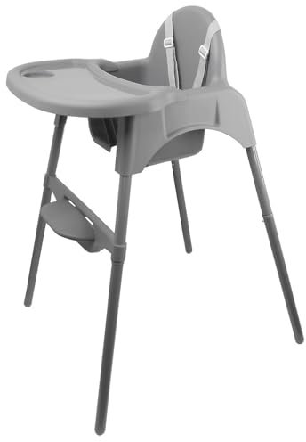 Mejale Hochstuhl Baby, 2-in-1 Verstellbarer Babystuhl Kinderhochstuhl mit Tablett, Kombihochstuhl, Fütterungsstuhl Futterstuh ab 6 Monaten bis 3 Jahre(max. 15 kg),Grau