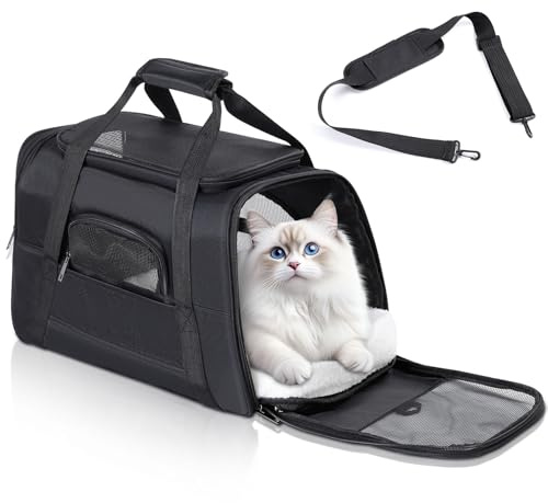 Romon Trasportino per Cani e Gatti, Trasportino Gatto Portabile e Pieghevole Cane Cani Trasportino Morbido e Traspirante Cane Taglia Piccola Borsa Trasportino Viaggio Auto Con Tracolla e Imbottito