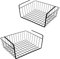 Unterregal Hängekorb aus Metall 2er Set schwarz - 32 x 27 cm - Aufbewahrungskorb zum Einhängen an Regalböden - Drahtkorb Organizer Korb für Regal Schrank Küche Büro