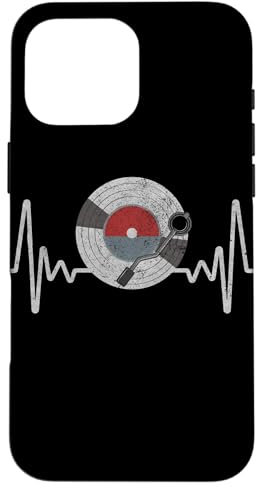 Disque vinyle Heartbeat Vintage Old School DJ amateur de tourne-disque Coque pour iPhone 16 Pro Max