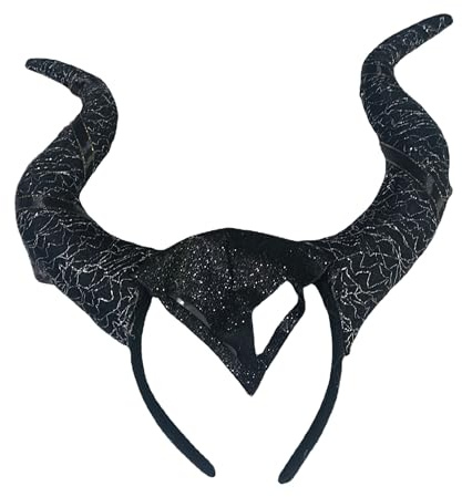 JYNVO Halloween Cerchietto con corna/Cappello, Copricapo, Costume Halloween Donna, Gotico, Cosplay, Cerchietto con corna da Diavolo, Costume da Strega, Carnevale, Abito in maschera