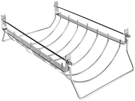 BBQ Ribs Rack, Stainless Steel Roasting Rack, 7.68x3.94 in, Rustproof Food-Grade Rib Holder with Vertical Stand Design, for Grilling Pork, Beef, Drumsticks, Smoker or Barbecue Meal