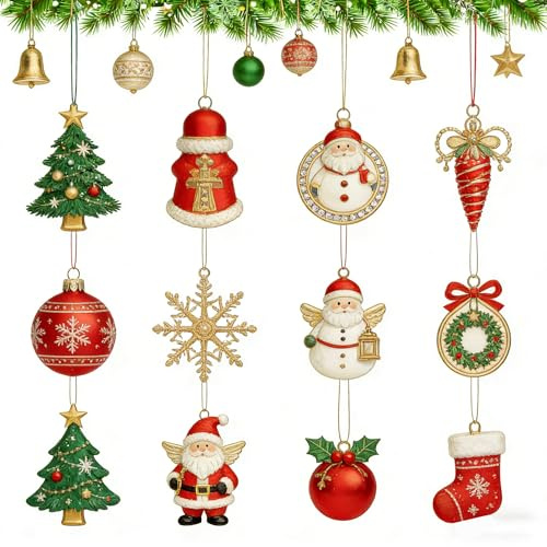 Decorazioni per Albero di Natale, Ornamenti Natalizi, Ornamenti per Presepe per Albero di Natale, Ornamento Angelo, Ciondolo per Presepe, per la Decorazione di Interni e Auto (A)