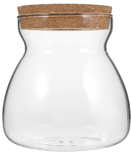 ARTIBETTER Terrario de Vidrio Mediano Tapa Perforada Contenedor Hidropónico para Micropaisajes y Plantas Suculentas Decoración Interior para Dormitorio y Oficina Tarro Ecosistémico