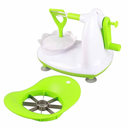 Yosoo Health Gear Pelapatate a Manovella per Mele, Pelafrutta, ABS, PC, con Taglierina Rotante, Base Aspirante a Buccia Sottile, Compatto 120 X 210 X 155 Mm, per, Casa, Bambini, anziani. (Tipo
