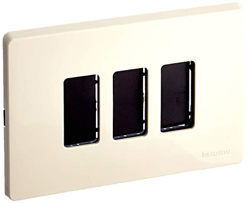 Bticino S503/13RS Magic Kit, Soporte y Placa, 3 módulos, Marfil