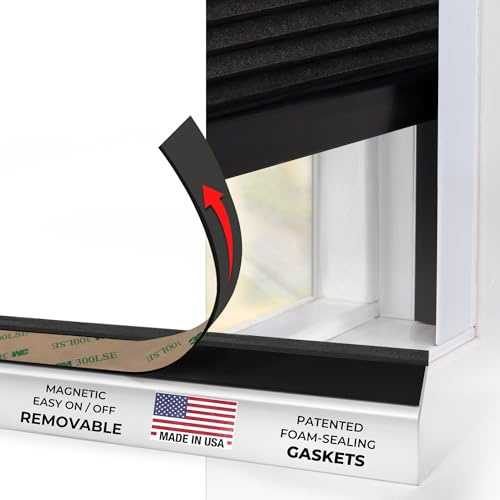 Window Light Blocker - White 60 Set of 2 (Removable) - Blackout Side Tracks for Window Cellular & Roller Shades - Light Blocking Strips for Bedrooms, Nurseries and Media Rooms