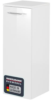 FACKELMANN Midischrank B. CLEVER/Badschrank mit Soft-Close-System/Maße (B x H x T): ca. 30,5 x 81 x 32 cm/hochwertiger Schrank/Möbel fürs WC oder Badezimmer/Korpus: Weiß/Front: Weiß