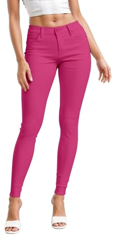 Hybrid & Company Womens Hyper Ultra Stretch Comfy Skinny Leg Work Casual Pants P44876SK Fuchsia S
