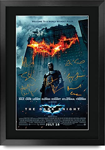 HWC Trading The Dark Knight Batman A3 Gerahmte Signiert Gedruckt Autogramme Bild Druck-Fotoanzeige Geschenk Für Filmfans