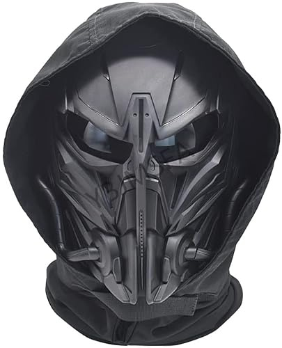 Airsoft Skull Mask Balaclava, Full Face Protective Paintball GearWith GogglesAdjustable HalloweenCosplay Skull Mask 21*12*23cm