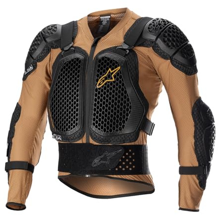 Alpinestars Bionic Action V2 Protection Jacket, Lightweight Off-Road Body Armor, CE-Certified, S, Sand Black/Tangarine