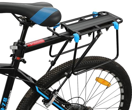Fahrrad Gepäckträger Einstellbare Aluminiumlegierung mit Reflektor für 24-29 Zoll MTB, Schnellverschluss und Montage,Maximalbelastung 50kg