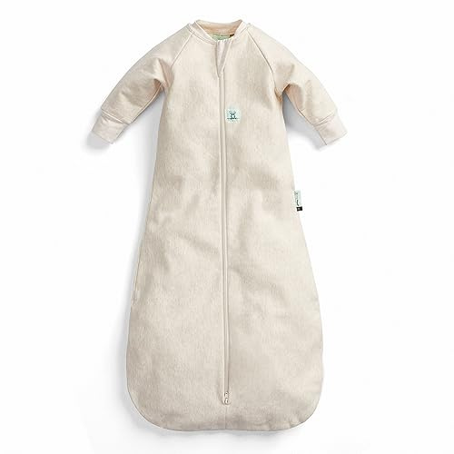 ergoPouch 1.0 Tog Jersey Sleeping Bag – Arms-Out Baby Sleep Sack, Ideal Transition from Swaddling, Slim Fit Keeps Baby Secure & Comfortable, Soft Breathable Fabric (Oatmeal Marle, 3-12 months)