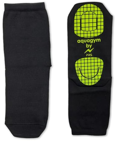 PRS Chaussettes Piscine Antidérapantes Aquagym Femme Enfant Chaussettes Homme – Chaussette Piscine Anti Verrue Hygiéniques Unisexe Noir (31-34)