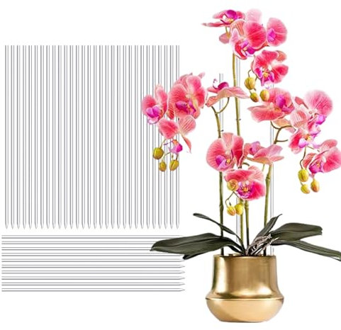 Pflanzenstützstäbe - 30 Stück, Orchideenstäbe, Acryl Pflanzstäbe, transparent, Professionelles Pflanzenstab für Zimmerpflanzen, Gartenblumen, Orchideen, Erbsen, Gemüse