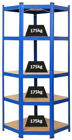 PROREGAL Eckregal Ragnar 1x: 180x70x40cm Blau Fachlast 175kg, Kellerregal, Steckregal, Garagenregal, Lagerregal