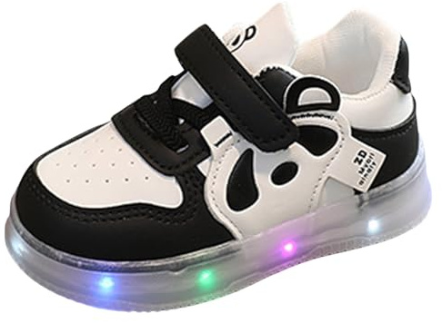 Basket Enfant Fille Montante Scratch LED Lumineuse Basket Garçon Sport Running Pas Cher Mode Mesh Automne Chaussure Adolescent Hiver Sneakers Fille Caoutchouc Printemps (21 EU, A-Noir)