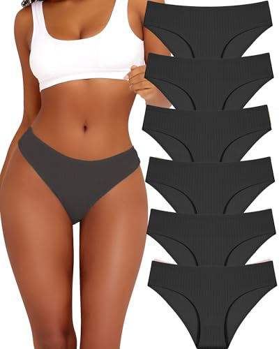 BeReady Confezione da 6 Mutande da Donna in Cotone Elasticizzato Slips Cotone Hipster comode Biancheria Intima Cotone Intimo Traspirante Slip da Donna Confezione Multipla S-XL,B-6er，M