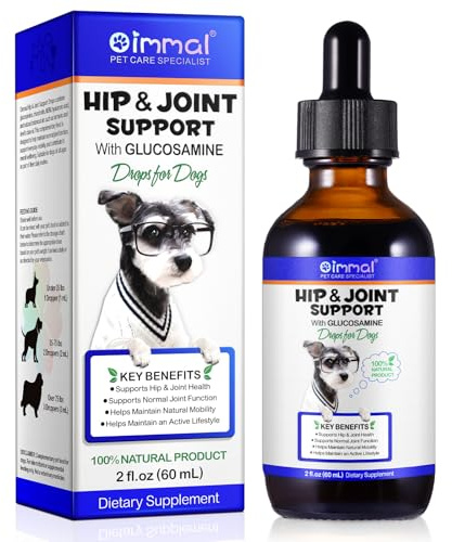 60ml Dog Joint Support Supplement, Hip & Joint Care for Dogs, With Chondroitin & Turmeric Oil for Joints Comfort & Mobility Support, Pet Supplement for Older & Stiff Dog